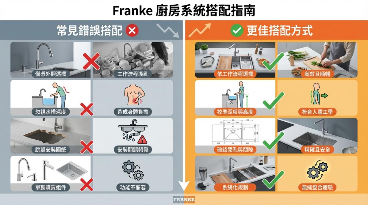 正在研究 Franke 的廚房系統？一篇告訴你水龍頭如何與水槽搭配，達到最佳使用動線